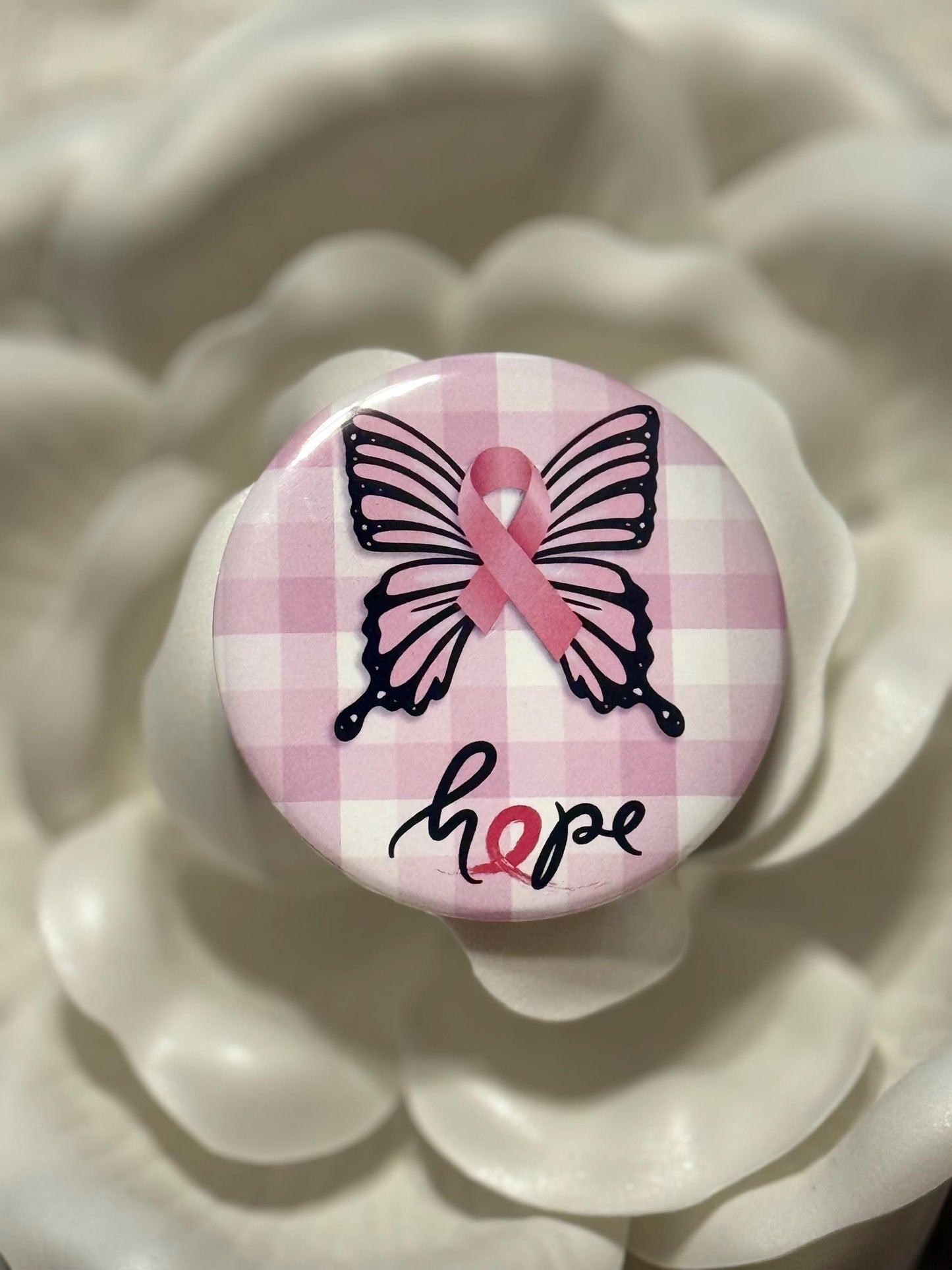Breast Cancer Hope 2.5 inch round magnet , kitchen decor, office decor, Stocking stuffer, support gift (2.5 inch round)