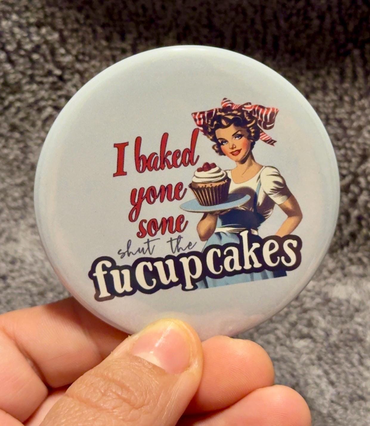 Retro Sarcastic Lady Magnet, kitchen decor, Gag gift, Stocking stuffer (2.5 inch round)